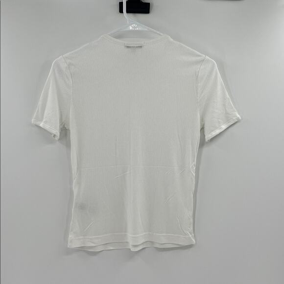 Agolde Women's Abbie Ribbed Tee - White - Small - Picture 6 of 6